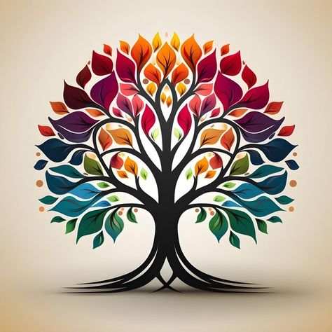 Photo beautiful tree of life digital art... | Premium Photo #Freepik #photo The Tree Of Life Art, Tree Of Life Colorful, Beautiful Tree Drawing, Tree Of Life Sketch, Tree Of Life Drawing, Mandala Tree Of Life, Family Tree Ideas, Four Seasons Painting, Digital Mandala Art