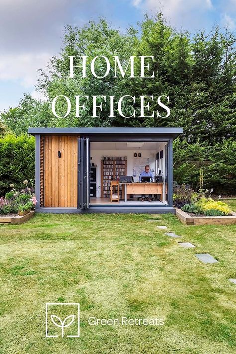 Outdoor Office Design, Tough Shed Office, Tiny Office Building, Garden Office Room, Detached Office Backyard Studio, Detached Home Office, Backyard Home Office, Garden Room Office, Backyard Office Ideas