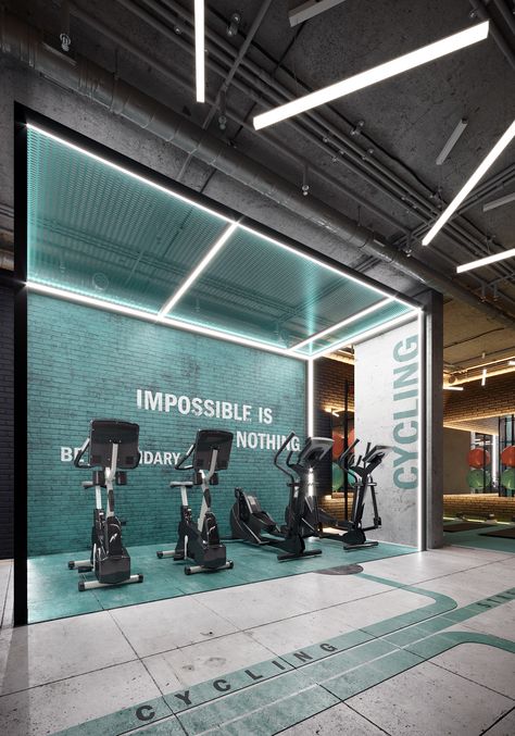 Creative Gym Design, Modern Gym Design, Gym At Home Ideas, Mini Gym At Home, Fitness Design Gym, Mini Gym At Home Ideas, Gym Architecture, Commercial Gym Design, Fitness Center Design