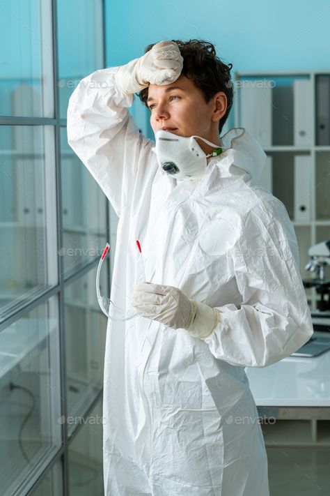 Wiping sweat after difficult work by Pressmaster. Tired female medical specialist in protective suit holding goggles and wiping sweat after difficult work with coronav... #Sponsored #Pressmaster, #Tired, #female, #work Wiping Sweat Pose, Wiping Sweat Pose Reference, Sweat Drawing, Medical Specialist, Pose References, Graphic Designer Portfolio, Reference Poses, Drawing Poses, Art Reference Poses