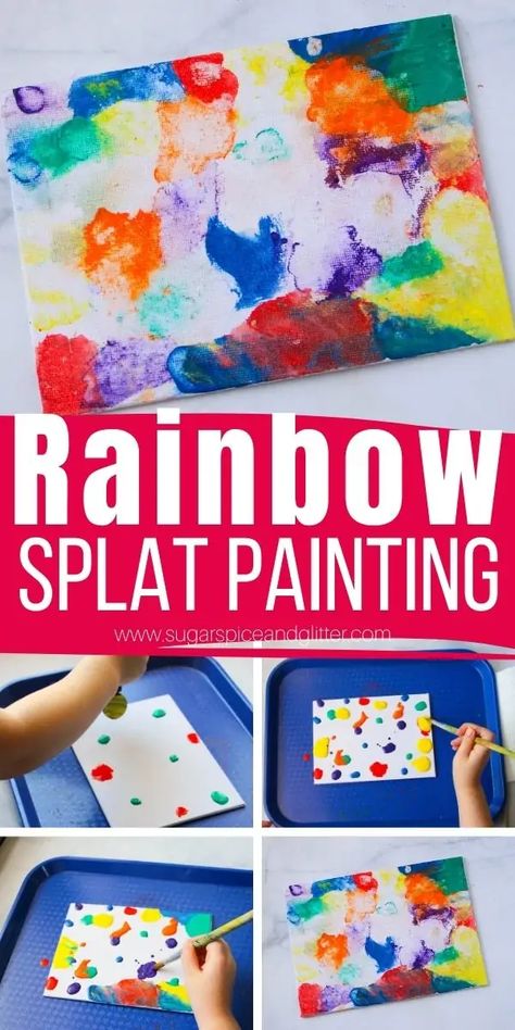 High Scope Art Activities, Painting For Preschoolers Easy, Simple Process Art Preschool, Paint Ideas For Preschoolers, Color Process Art, Preschool Color Art Activities, Shape Process Art Preschool, Process Art Preschool Fall, Splat Painting For Kids