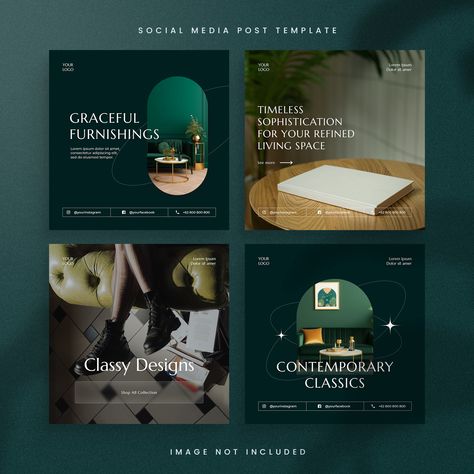 Elegant Instagram Post, Furniture Instagram Post, Beauty Branding Design, Elegant Instagram, Inmobiliaria Ideas, Interior Design Instagram, Event Poster Template, Instagram Feed Layout, 광고 디자인