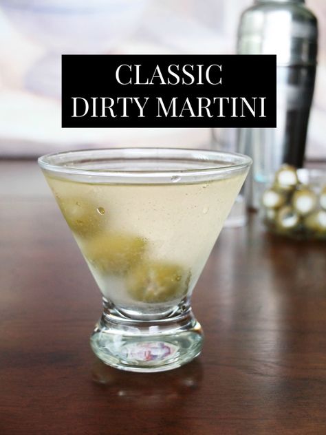 The best dirty martini recipe you'll ever try. I even show how to make it extra dirty and I have a surprise ingredient that takes this classic dirty martini up a notch. #nationalmartiniday // www.ElleTalk.com Best Dirty Martini, Best Dirty Martini Recipe, Blue Cheese Olives, Dirty Martini Recipe, Stemless Martini Glasses, Martini Recipes Vodka, Olive Brine, Martini Recipe, Vodka Martini