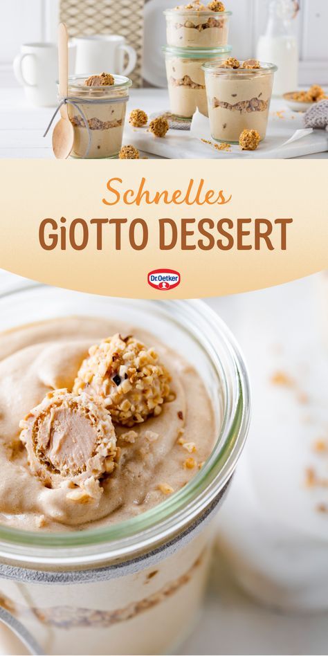 Dieses nussig-karamellige Paradiescreme-Dessert mit Giotto® ist schnell und einfach mit nur 3 Zutaten zubereitet. Dr. Oetker Rezepte, Dessert Ideen, Nachtisch Ideen, Dessert im Glas, Dessert im Glas Rezepte, Giotto Dessert, Giotto Dessert im Glas, Giotto Creme, Giotto Creme Dessert Creme Dessert, Baby Shower Desserts, Party Desserts, Sweets Desserts, Halle, Christmas Food, Food And Drink, Easy Meals, Dessert