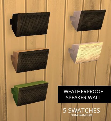 Sims 4 Electronic CC: Weatherproof Speaker     Wall By Ohnorandom Sims 4 Speaker, Sims 4 Cc Mods, Around The Sims 4, Speaker Wall, Mod Jacket, Hall House, Sims 4 Cc Download, Radiator Heater, In Wall Speakers