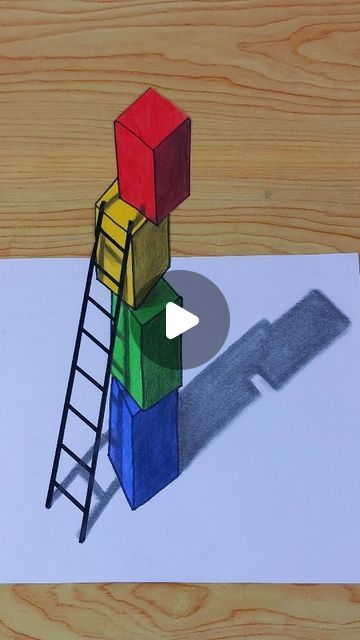 3d Things To Draw, 3d Drawings Videos, 3d Art Drawing Optical Illusions, Drawing Ideas For Kids Creative, How To Draw Illusions, 3d Optical Illusions Drawing, 3d Effect Drawing, Drawing Ideas Videos, 3 D Drawing