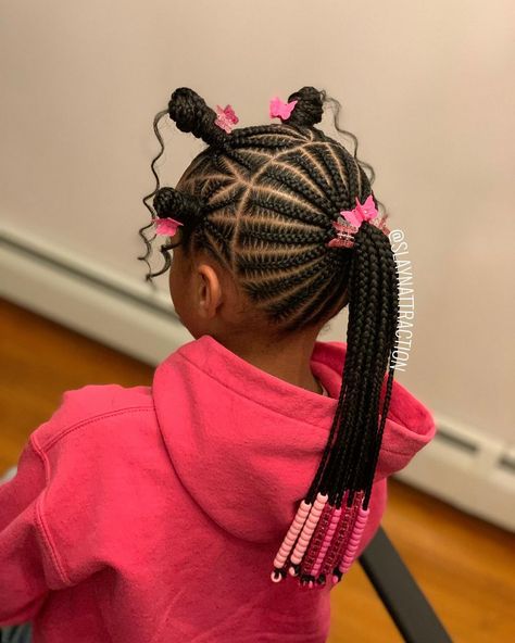 🥳🎉Birthday hair for this beauty! . . . #slaynattraction #njbraider #njbraids #jerseybraider #jerseybraids #njhairstylists #braidsnj… | Instagram Little Kids Braided Hairstyles Black, Braids In Hairstyles, Cute Hair Styles For Toddlers, Cute Braids For Kids Black, Kids Quick Braided Hairstyles, Lil Kids Hairstyles Black, Kid Knotless Braids With Beads, Kids Braid Hairstyles Black, Kid Stitch Braids