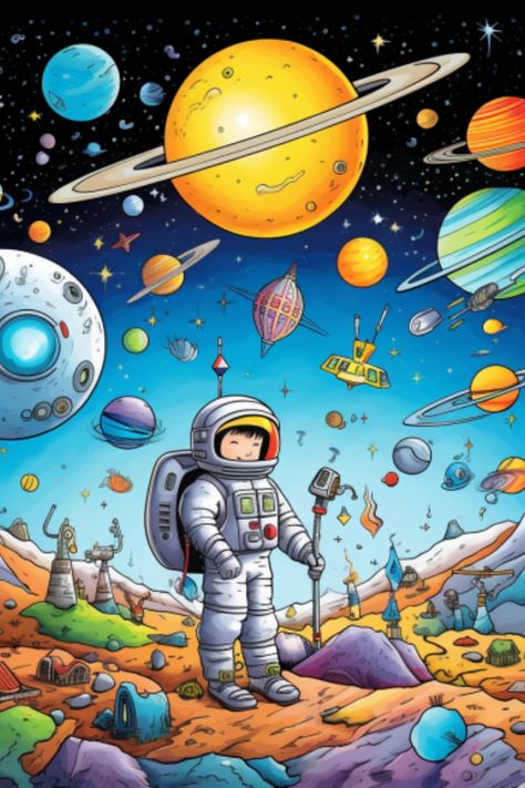 Space Science Drawing, Science Art Painting, Science Pictures Art, Space Related Drawings, Space Illustration Art, Science Pictures, Universe Pictures, Imagination Images, Art Competition Ideas