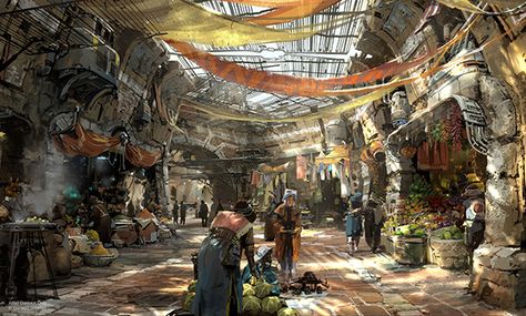 These brand new images of Disney's Star Wars Land are as beautiful as a Tatooine sunset Decoracion Star Wars, Star Wars Land, Disney World Hollywood Studios, Star Wars Concept Art, Star Wars Rpg, Galaxy's Edge, Landscape Concept, Hollywood Studios Disney, Parking Design