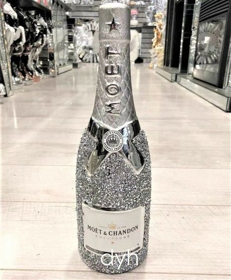 Moet And Chandon Champagne Bottle Crushed Diamond Luxury | Etsy Wine Glass Cup, Handmade Pipe, Hand Painted Wine Bottles, Crushed Diamonds, Decorated Bottle, Diamond Wall, Wine Shelves, Blue Beaded Bracelets, Crystal Ornament