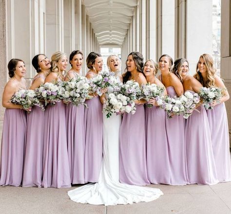 Lilac, Lavender and Blush June Wedding Color Palettes for 2024, Lilac Bridesmaid Dresses, Lavender Wedding Bouquets - ColorsBridesmaid Pastel Purple Bridesmaid Dresses, Lavender And Blush Wedding, Bridesmaid Dresses Lavender, June Wedding Colors, Vestido Color Lila, Light Purple Bridesmaid Dresses, Lilac Wedding Themes, Light Purple Wedding, Lavender Wedding Bouquet