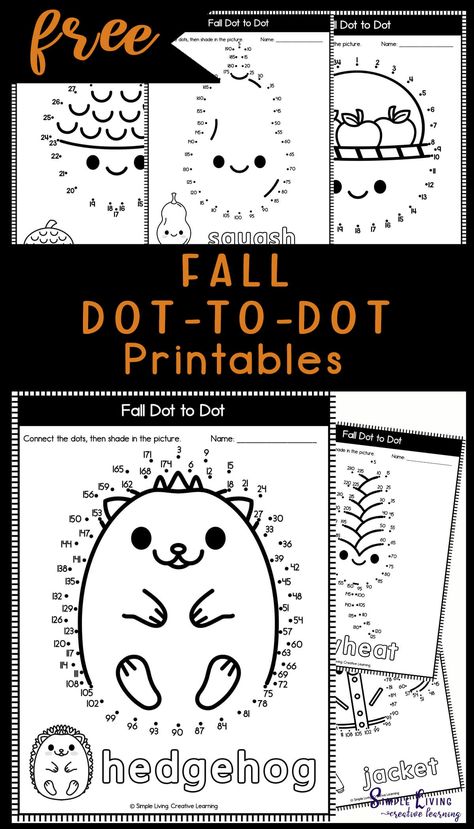 Thanksgiving Connect The Dots, Fall Kindergarten Math Activities, Fall Connect The Dots, Kindergarten Dot To Dot Free Printable, Dot To Dot Printables For Kids, Free Dot To Dot Printables, Connect The Dots Printable For Kids, Dot To Dot Printables For Kids Free, Dot To Dot