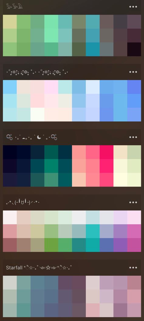 Color Plattes Ibis Paint, Color Palettes For Drawing, Color Schemes For Characters, Types Of Color Palette, Brown Hair Color Palette Digital Art, Drawing Colour Palette, Webtoon Color Palette, Crystals Color Palette, Color Pallet Procreate