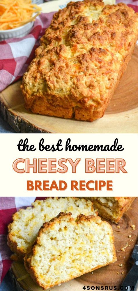 Homemade Beer Bread, Pizza Recipies, Beer Cheese Bread, Cheesy Bread Recipe, Beer Bread Easy, Baking Breads, Beer Bread Recipe, Dessert Breakfast, Homemade Beer