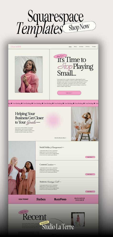 Social Media Design | Media Design Ideas Aesthetic Email Template, Aesthetic Portfolio Website, Creative Design Website, Pink Website Aesthetic, Social Media Agency Website Design, Website Inspo Aesthetic, Blog Inspo Website, Service Based Website Design, Creative Portfolio Website Design Inspiration