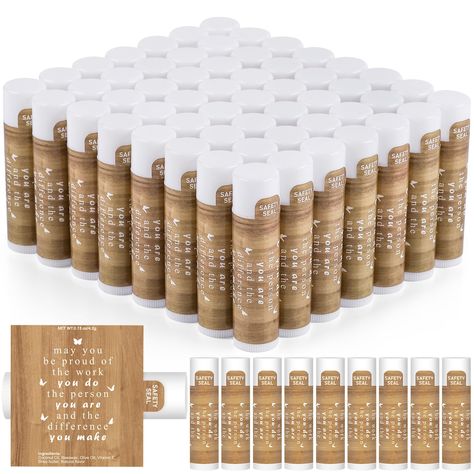 PRICES MAY VARY. Appreciation Gifts Bulk: There are 60 pcs thank you lip balms, which are designed with simple patterns and positive messages [may you be proud of the work you do, the person you are and the difference you make]. These were perfect for any occupation that you want to thank for what they do Suitable Size of Appreciation Gifts: Our lip balm bulk is approx. 2.64 inches/ 6.7 cm in height, about 0.15 oz. These lip balms are the perfect addition to appreciation gifts bags with other sm Teacher Gifts Bulk, Fall Staff Appreciation Gifts, Staff Appreciation Gifts, Small Thank You Gift, Coworker Gifts, Gifts Bags, Flavored Lip Balm, Farewell Gifts, Staff Appreciation