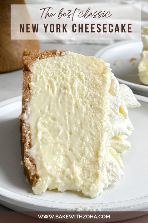 Classic New York Cheesecake, Fun Cheesecake Recipes, New York Cheesecake Recipe, Homemade Cheesecake Recipes, Cheesecake Recipes Classic, Homemade Cheesecake, Best Cheesecake, Easy Cheesecake Recipes, New York Cheesecake