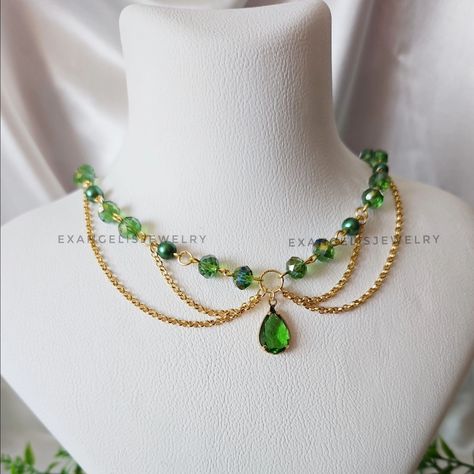 Green Fairy Choker Fairycore Necklace Available now Exangelisjewelry.etsy.com Link in Bio ✔️ . . #fairycore ##fairycorenecklace #fairycoregrunge #grungeaesthetic #magicjewelry #princesscoreaesthetic #princesscorefashion #layerednecklaces #chunkynecklace #beadedjewelry #beadednecklace #greenaesthetic #greenfairy #greenwitch Handmade Fairycore Necklaces For Party, Fairy Jewelry Diy, Fairycore Choker Necklace For Gift, Adjustable Fairycore Choker Jewelry, Fairy Core Beaded Necklace, Fairycore Beaded Necklace, Fairy Jewelry, Fairy Necklace, Lace Necklace