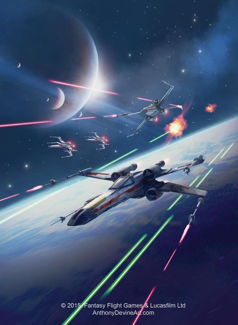 X Wing Star Wars, Star Wars X Wing, Star Wars Painting, Star Wars Background, X Wing Fighter, Space Battles, Star Wars Concept Art, Star Wars 2, Star Wars Empire