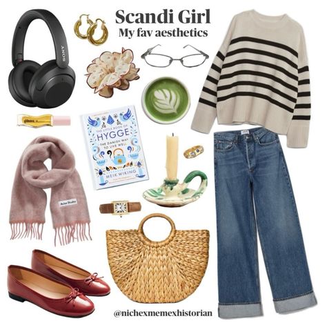 Hygge Aesthetic Outfit, Ahs Clothes, Hygge Outfit, Niche Moodboards, Oslo Fashion, Hygge Fashion, European Fall, Scandi Aesthetic, Flatlay Fashion