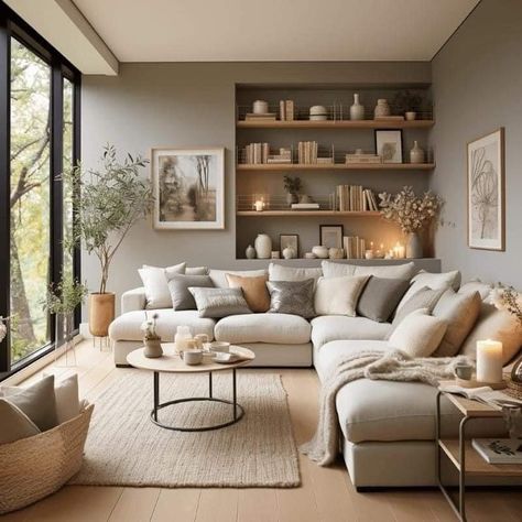 Beige Couch Living Room, Beige Sofa Living Room, Christmas Homescreen, Beige Living Rooms, Cosy Living Room, Living Room Design Inspiration, Homescreen Ideas, Ideas Living Room, Home Design Living Room