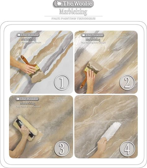 Diy Wall Painting Techniques, Faux Painting Walls, Glaze Techniques, Faux Marble Paint, Decorative Painting Techniques, Faux Finish Painting, Faux Painting Techniques, Faux Walls, Wall Painting Techniques