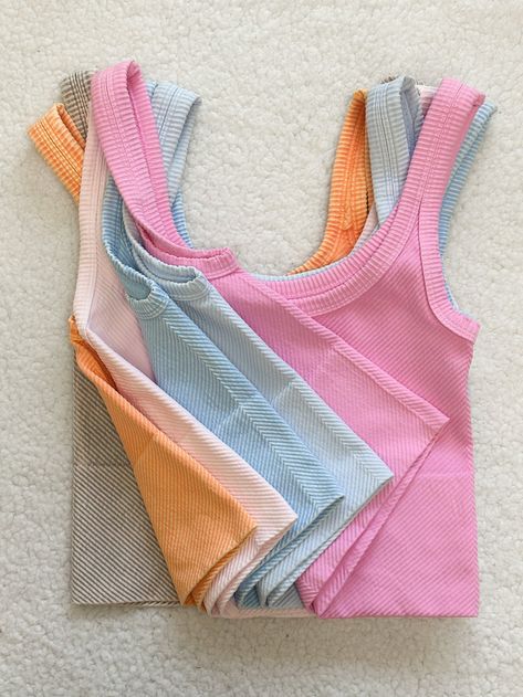 Longer Length Everyday Tanktop – Sunkissedcoconut Cute Things To Get Off Shein, Summer Style Clothes, Beachy Tank Tops, Cute Cropped Tops, Pink Ribbed Tank Top, Preppy Clothes For School, Cute Cotton Tops, Shopping Lists Clothes, Places To Buy Cute Clothes