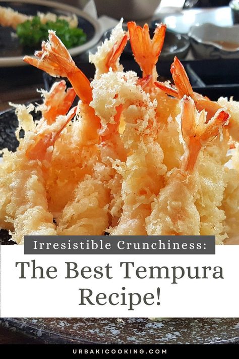 Dive into the tantalizing world of tempura, a Japanese delicacy that tantalizes taste buds with its crispy exterior and succulent interior. Experience the addictive crunch as you bite into perfectly fried seafood and veggies like shrimp, squid, sweet potato, and eggplant. Crafting this masterpiece requires a blend of flour, cornstarch, and ice-cold water, ensuring each bite is a symphony of textures and flavors. Don't miss out on this culinary adventure—perfect your tempura game today! Shrimp Tempura Recipe, Tempura Recipe, Sushi Recipes Homemade, Dessert Chef, Recipes Shrimp, Shrimp Tempura, Batter Recipe, Prawn Recipes, Homemade Sushi