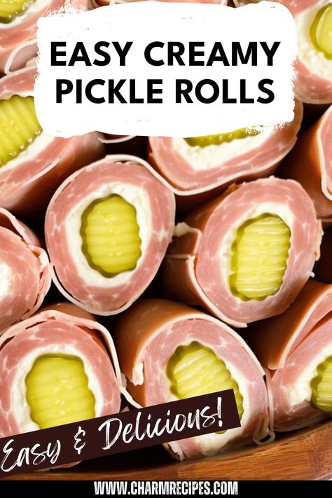 Discover how to make easy and delicious pickle roll ups that combine tangy pickles with smooth cream cheese, all wrapped up in your favorite deli meats. Perfect as a snack, appetizer, or party food, these pickle rolls are sure to impress with their perfect balance of flavors. Great for game nights, picnics, and busy weekdays, they take barely any time to prepare and can be made ahead. Enjoy the satisfying crunch of pickles and the creamy goodness in every bite with this simple recipe that everyone will love! Pickle Rolls, Pickle Roll Ups, Tuna Casserole Easy, Pickle Recipes, Salted Caramel Brownies, Deli Ham, Deli Meats, Game Nights, Deli Meat