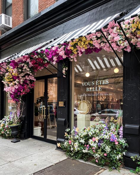 Stripe Awning, Boutique Store Front, Flower Shop Interiors, Flower Shop Decor, Flower Shop Design, Bakery Design Interior, Retail Space Design, Storefront Design, Vintage Details