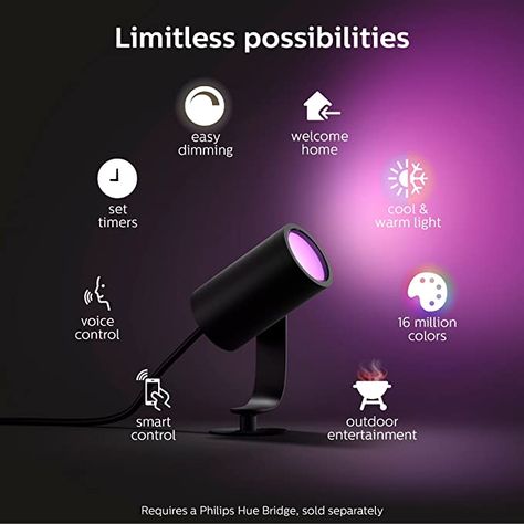 Philips Hue Lights, Led Spot Light, Hue Lights, Lily Garden, Low Voltage Lighting, Smart Bulb, Philips Hue, Led Spot, Hue Philips