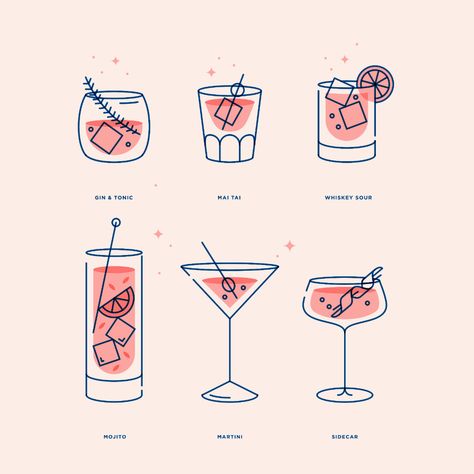 Menue Design, Cocktail Illustration, 달력 디자인, Thursday Evening, 타이포그래피 포스터 디자인, Happy Party, Affinity Designer, Party Fun, Brand Board