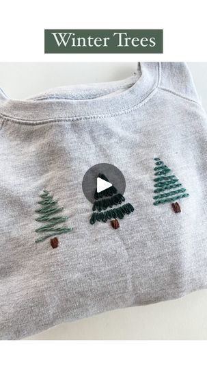 268K views · 22K reactions | Are they Christmas trees or pine trees? 🫶🏻 comment “trees link” and I’ll DM you the link for this pattern and embroidery kit 🌲🌲🌲 | Sarah Lloyd - Embroidery Artist and Teacher Cross Stitch Sweatshirt Diy, Christmas Tree Sweatshirt, Hand Embroidered Christmas Sweatshirt, Embroidery On Sweatshirts Diy, Diy Embroidery Sweatshirt, Diy Christmas Sweatshirts, Christmas Embroidery Sweatshirts, Embroidered Sweatshirt Ideas, Christmas Sweatshirts Diy