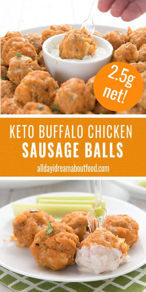 Buffalo Chicken Sausage, Keto Sausage Balls, Keto Buffalo Chicken, Sausage Balls Recipe, Keto Sausage, Sausage Balls, Low Carb Appetizers, Keto Chicken, Chicken Sausage