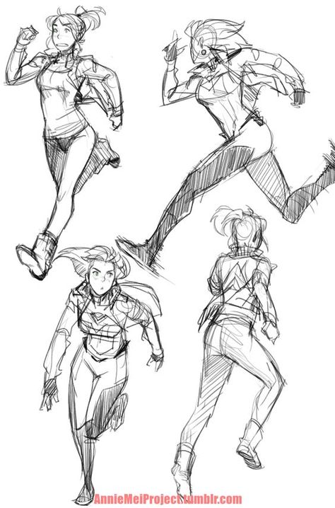 anniemeiproject: “ Had to do some personal drawings for myself so here are some various running poses of Annie ”: Running Drawing, Running Pose, Action Pose Reference, Výtvarné Reference, Sketch Poses, Some Sketches, Animation Character, Different Poses, 캐릭터 드로잉