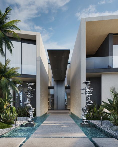 Villa Exterior Design, Modern Villa Design, Family Villa, Qatar Doha, Entrance Design, Doha Qatar, Modern Mansion, Dream House Exterior, Modern Exterior