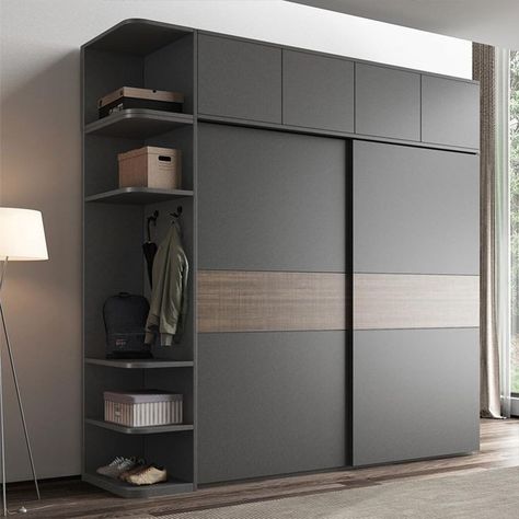 Wardrobe design idea for bedroom Wardrobe Design Bedroom Modern, Latest Wardrobe Designs, Sliding Wardrobe Design, Ideas Armario, Design Shelves, Wooden Cupboard Design, Modern Wardrobe Design, Wardrobe Laminate Design, Sliding Door Wardrobe Designs