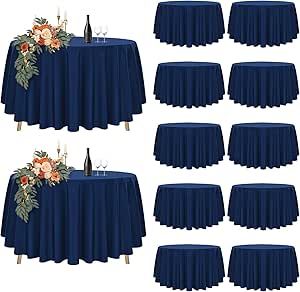 Bronze Navy Wedding, Wedding Table Linens Round, Blue Table Settings Wedding, Navy Tablecloth Wedding, Navy Blue Wedding Table, Navy Blue Wedding Decorations, Red Table Settings, 90 Inch Round Tablecloth, Navy Tablecloth