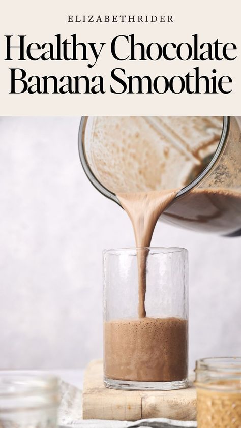 Banana And Chocolate Smoothie, Easy Chocolate Banana Smoothie, Cocoa Powder Smoothie Healthy, Chocolate Banana Protein Smoothie, Banana Cocoa Smoothie, Healthy Chocolate Banana Smoothie, Chocolate Banana Protein Shake, Healthy Chocolate Shake Recipes, Chocolate Smoothie Recipes Healthy