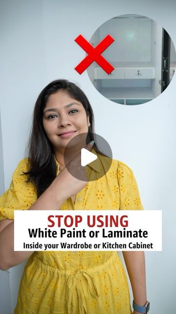 Sonika Khurana Sethi on Instagram: "✋ Stop painting white Inside wardrobe & kitchen cabinets or using white laminate ❌   Instead try the above ideas!!  Most common laminates we use are  ✨ Merino Decoliner 56131 , 55696 & 56113  There are many options available in different brands from 0.8-1mm laminates  Incase you going for Wallpaper, recommended would be only bookshelves, deocratives or crockery cabinet & go for thick paper & waterproof for longer life!!   Save & follow for more!   [wardrobe laminates, inside wardrobe, wardrobe design]" Best Wardrobe Laminate Colors, Wardrobe Paint Ideas, Merino Laminates Kitchen, White Laminate Wardrobe, Laminate Design For Wardrobe, Merino Laminates Wardrobe, Fabric Laminate Wardrobe, Laminate For Wardrobe, Inside Wardrobe Ideas