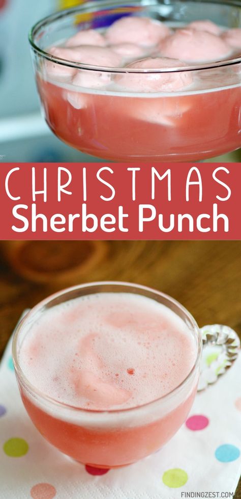 Close up of a pink punch with foamy top and sherbet at the top in a small punch glass. Punch With Pineapple Sherbert, Christmas Punch Without Pineapple Juice, Punch With Sherbet Ice Cream, Pastel Punch Recipe, Holiday Punch Sherbet, Lime Sherbert Punch With Pineapple Juice, Strawberry Punch Recipes Non Alcoholic, Christmas Sherbet Punch Recipes, Holiday Punch With Sherbert