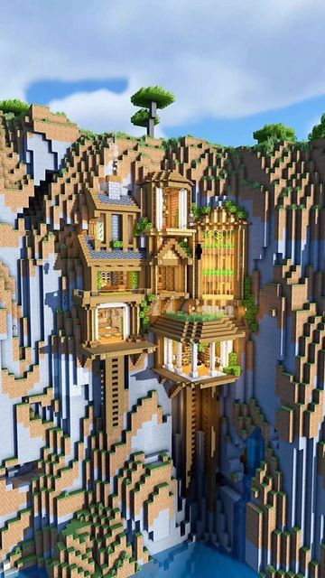 Waspy on Instagram: "Survival cliff house built with @airtugmc huge help with interiors from @buildsbyara_ what do you guys think of this build!? Comment below❤️ 🟩 SPONSOR 🟩 Thank you to ApexHosting for sponsoring the Bakery Builders Host premium minecraft servers with ApexHosting #minecraft #minecrafter #minecraftpc #mcpe #minecrafters #minecraftbuild #minecraftbuilds #minecraftpe #minecraftonly #minecraftmemes #minecraftserver #minecraftersonly #mcpe #gaming #minecraftmeme #minecraftpocke Mc House Blueprints, Minecraft Spruce Base Ideas, Minecraft Houses Blueprints Cottage, Cliff Base Minecraft, Minecraft Houses Small Easy, Beautiful Minecraft Houses, Nether Design, Minecraft House Ideas Wood, Minecraft Cliff Base