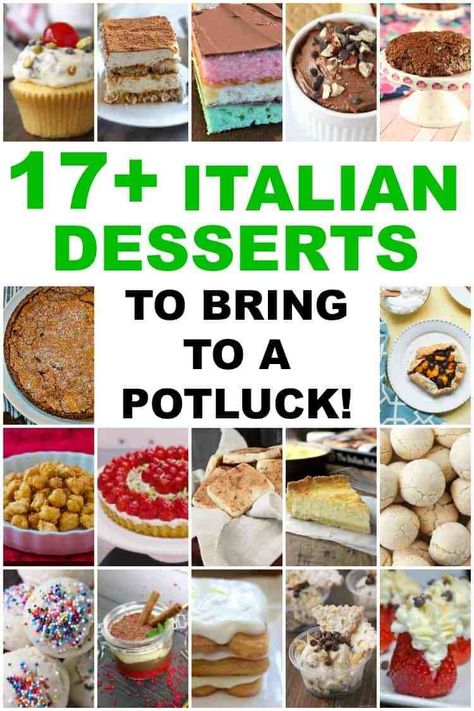 Easy Italian Desserts for Potlucks Easy Italian Potluck Ideas, Italian Potluck Ideas, Desserts For Potluck, Easy Italian Desserts, Dessert Potluck, Italian Lemon Cookies, Easy Dessert Dips, Italian Desserts Easy, Alfredo Sauce Recipe Homemade