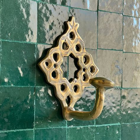 Bathroom Towel Hooks Handmade Brass Wall Hook. Made in Morocco - Etsy Brass Hardware Bathroom, Unique Wall Hooks, Brass Wall Hooks, Unlacquered Brass Hardware, Bathrooms Ideas, Bathroom Towel Hooks, Brass Wall Hook, Brass Hooks, Primary Bathroom