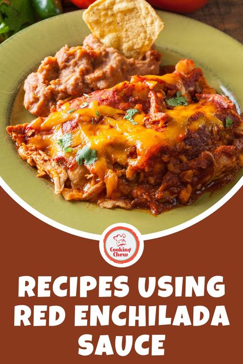 This epic list features delectable recipes using red enchilada sauce, from classic enchiladas and casseroles to skillet dishes and pasta. Recipes Using Red Enchilada Sauce, What To Make With Enchilada Sauce, Recipes With Red Enchilada Sauce, Smothered Beef Burritos, Beef Enchilada Dip, Enchilada Rice, Enchilada Pasta, Enchilada Ingredients, Breakfast Enchiladas