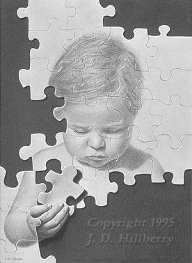 "Putting It Together" J. D. Hillberry Puzzle Drawing, Art Alevel, Gcse Art Sketchbook, Family Theme, Tinta China, Gcse Art, Puzzle Art, A Level Art, Ap Art