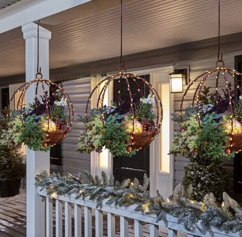 Christmas Hanging Planters, Hanging Christmas Basket, Holiday Hanging Baskets, Hanging Porch Christmas Decorations, Hanging Winter Baskets, Hanging Basket Christmas Decoration, Garden Hanging Baskets, Hanging Christmas Decorations Outdoor, Christmas Decoration Indoor