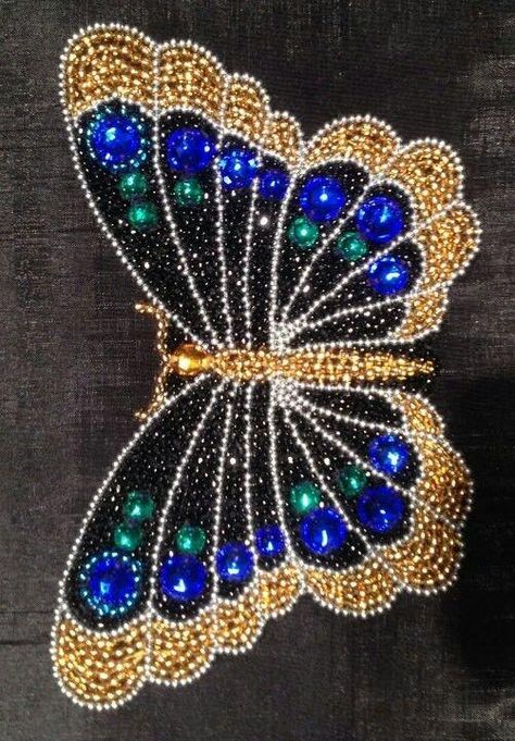 Fabulous seed beads butterfly. Craft ideas from LC.Pandahall.com Beaded Butterflies, Beaded Butterfly, Art Perle, Seni Dan Kraf, Motifs Perler, Beautiful Beadwork, Pola Kristik, Butterfly Pin, Butterfly Crafts