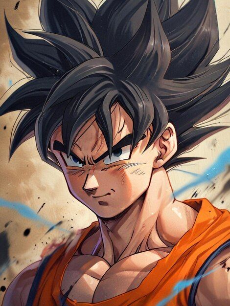 Photo anime goku in anime theme | Premium Photo #Freepik #photo Goku Images, Animation Character Drawings, Goku Art, Photo Anime, Anime Canvas Painting, Goku Pics, Goku Drawing, Fire Drawing, Colorful Borders Design