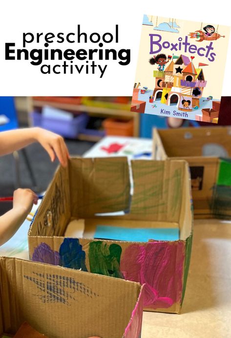 This engineering activity for preschool is a perfect mix of design and creativity. Pair it with the awesome book Boxitechs and you are set! House Activities For Preschool, Creative Curriculum Preschool, Preschool Construction, Activity For Preschool, Engineering Activities, Construction Activities, Lego Activities, Activities For Preschool, Creative Curriculum